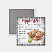 Farmhouse Classic Homemade Apple Pie Recipe Decor Magnet (Vorderseite/Rückseite)