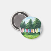 Farmhouse Clothesline Summer Day Magnet (Vorderseite/Rückseite)