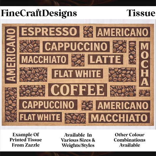 Farmhouse Coffee Lover Typography DC1 Decoupage Seidenpapier