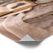 Farmhouse Coffee Table Still Life Floral Wall Art Poster (Ecke)