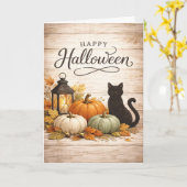 Farmhouse Colorful Pumpkins Halloween Karte (Gelbe Blume)