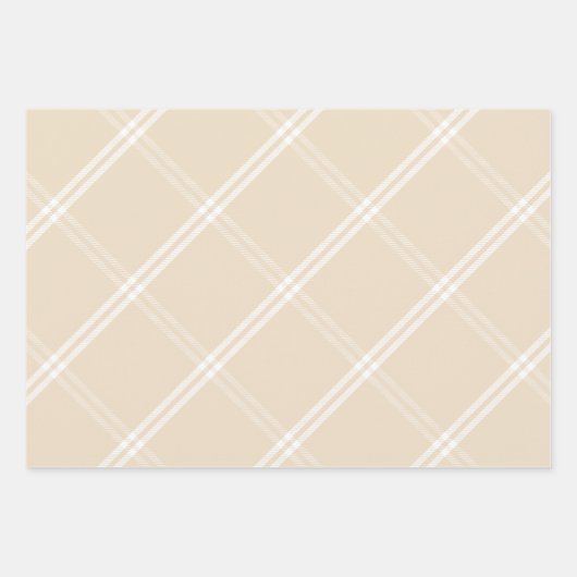 Farmhouse Country Chic Cream Plaid & Diamonds Geschenkpapier Set (Vorderseite 2)