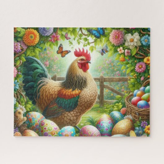 Farmhouse Easter Rooster Puzzle (Horizontal)