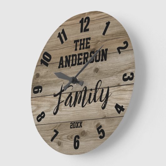 Farmhouse Family Name & Established Year Große Wanduhr (Winkel)