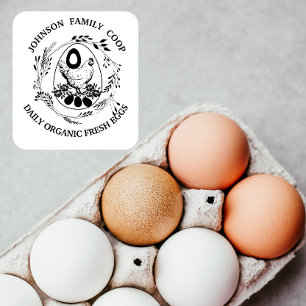 Farmhouse Hühnerfamilienbetrieb Bio Frischeier Log Gummistempel