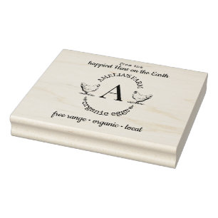 Farmhouse Hühnerhenne Monogram Egge Karton Custom Gummistempel