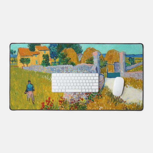 Farmhouse in Provence Van Gough Desk Mat Schreibtischunterlage (Tastatur & Maus)