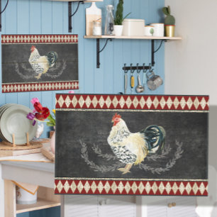 Farmhouse Kitchen Rooster Black n White Decoupage Seidenpapier