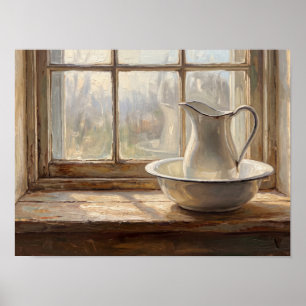 Farmhouse-Krug-Stillleben-Kunst Poster