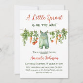 Farmhouse Little Sprout Clothesline Baby Shower Einladung (Vorderseite)