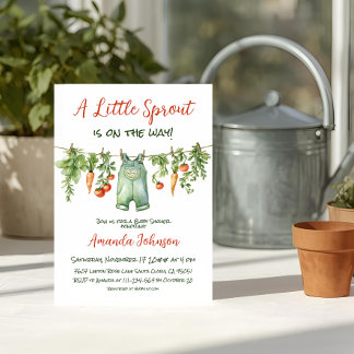 Farmhouse Little Sprout Clothesline Baby Shower Einladung