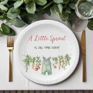 Farmhouse Little Sprout Wäscheleine Babyparty Pappteller