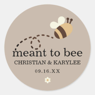 Farmhouse Meant To Bee Hochzeit Runder Aufkleber