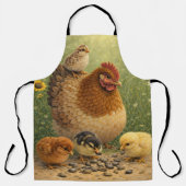 Farmhouse Mother Hen and Baby Chicks Apron Schürze (Vorderseite)