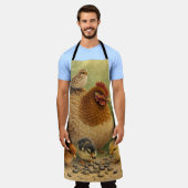 Farmhouse Mother Hen and Baby Chicks Apron Schürze (Getragen)