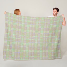 Farmhouse Neutral Sage Plaid Fleecedecke