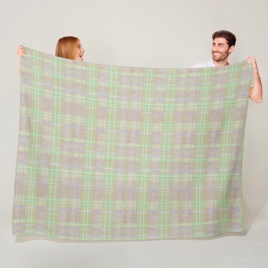 Farmhouse Neutral Sage Plaid Fleecedecke (Beispiel)