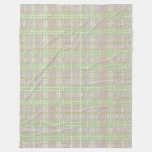 Farmhouse Neutral Sage Plaid Fleecedecke (Vorderseite)