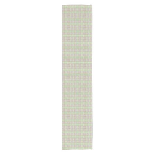 Farmhouse Neutral Sage Plaid Kurzer Tischläufer (Vorderseite)