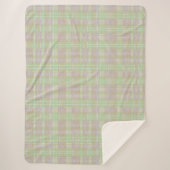 Farmhouse Neutral Sage Plaid Sherpadecke (Vorderseite)