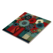 Farmhouse-Patchwork-Blaues Beerenbouquet Fliese (Seite)