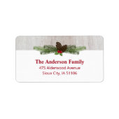 Farmhouse Pine Branches Holiday Rücksendeadresse Adressaufkleber (Vorne)