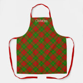 Farmhouse Red & Green Tartan Plaid With Name Schürze (Vorderseite)