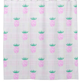 Farmhouse Rosa Ananas Duschvorhang