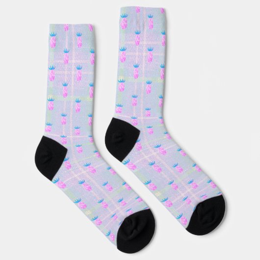 Farmhouse-Rosa-Ananas Socken (Rechts)