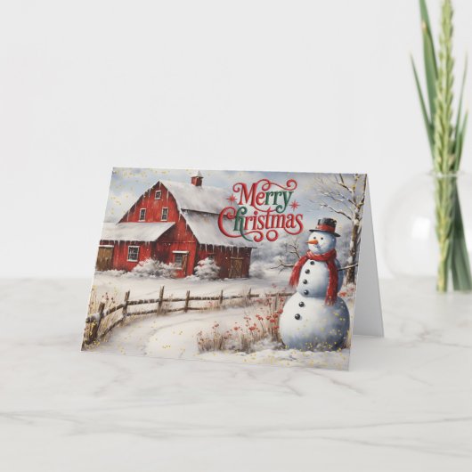 Farmhouse Rustic Christmas Card Feiertagskarte (Vorderseite)