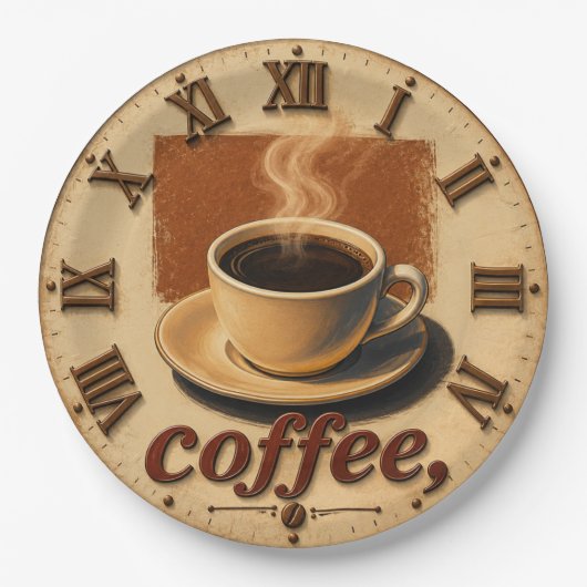 Farmhouse Rustic Vintage Kitchen Coffee Cup Pappteller (Vorderseite)