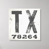 Farmhouse Rustikale Postleitzahl Texas Leinwanddruck (Vorderseite)