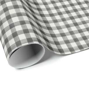 Farmhouse Schwarz-Weiß Büffel-Karo Geschenkpapier