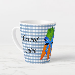 Farmhouse-Stil Blau kariert Karottensaft  Milchtasse