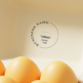 Farmhouse Style Egg Carton Vintage Round Stamp  Gummistempel