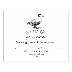 Farmhouse Style Monogram Duck Eierkarton Briefmark Gummistempel