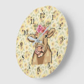 Farmhouse Sunflower Country Milk Cow Wall Clock Große Wanduhr (Winkel)