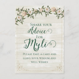Farmhouse Tea Bridal Shower Flat Advice Card Hinweiskarte