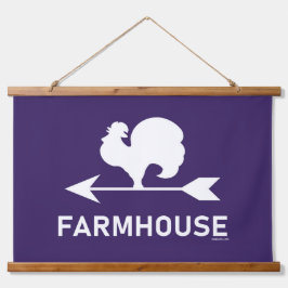 FARMHOUSE WATHER VANE WANDTEPPICH MIT HOLZRAHMEN