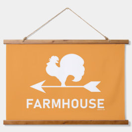 FARMHOUSE WATHER VANE WANDTEPPICH MIT HOLZRAHMEN