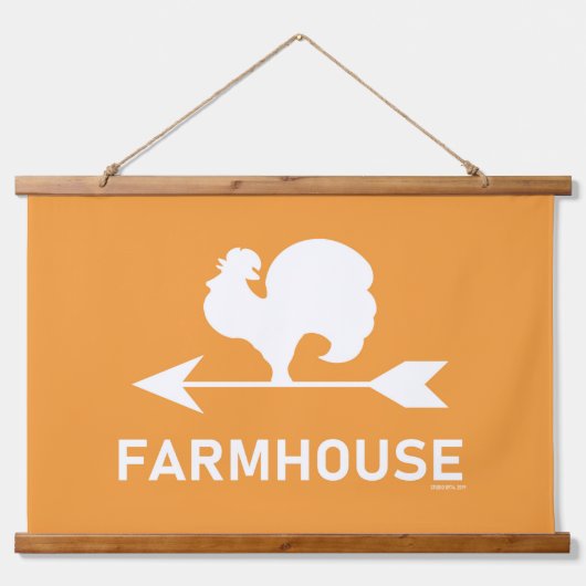 FARMHOUSE WATHER VANE WANDTEPPICH MIT HOLZRAHMEN (Vorne)