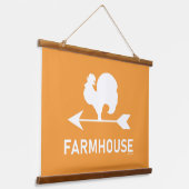 FARMHOUSE WATHER VANE WANDTEPPICH MIT HOLZRAHMEN (Gewinkelt)