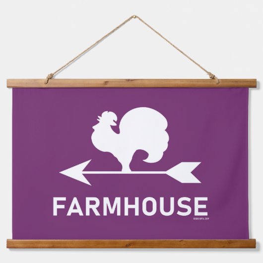 FARMHOUSE WATHER VANE WANDTEPPICH MIT HOLZRAHMEN (Vorne)