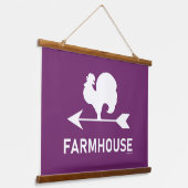FARMHOUSE WATHER VANE WANDTEPPICH MIT HOLZRAHMEN (Gewinkelt)