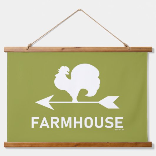 FARMHOUSE WATHER VANE WANDTEPPICH MIT HOLZRAHMEN (Vorne)