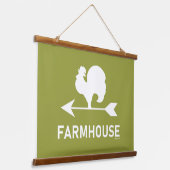 FARMHOUSE WATHER VANE WANDTEPPICH MIT HOLZRAHMEN (Gewinkelt)