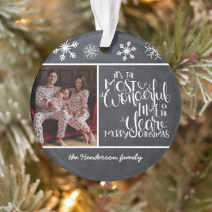 Farmhouse-Weihnachtsfoto Schiefergrau Schneeglöckc Ornament