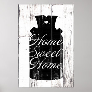 Farmhouse Weiße Holz Rustikale Milchkanne Heim Wan Poster