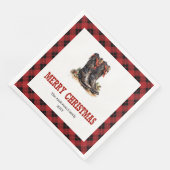 Farmhouse Western Red Black Holiday Napkins Serviette (Ecke)