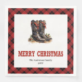 Farmhouse Western Red Black Holiday Napkins Serviette (Vorderseite)